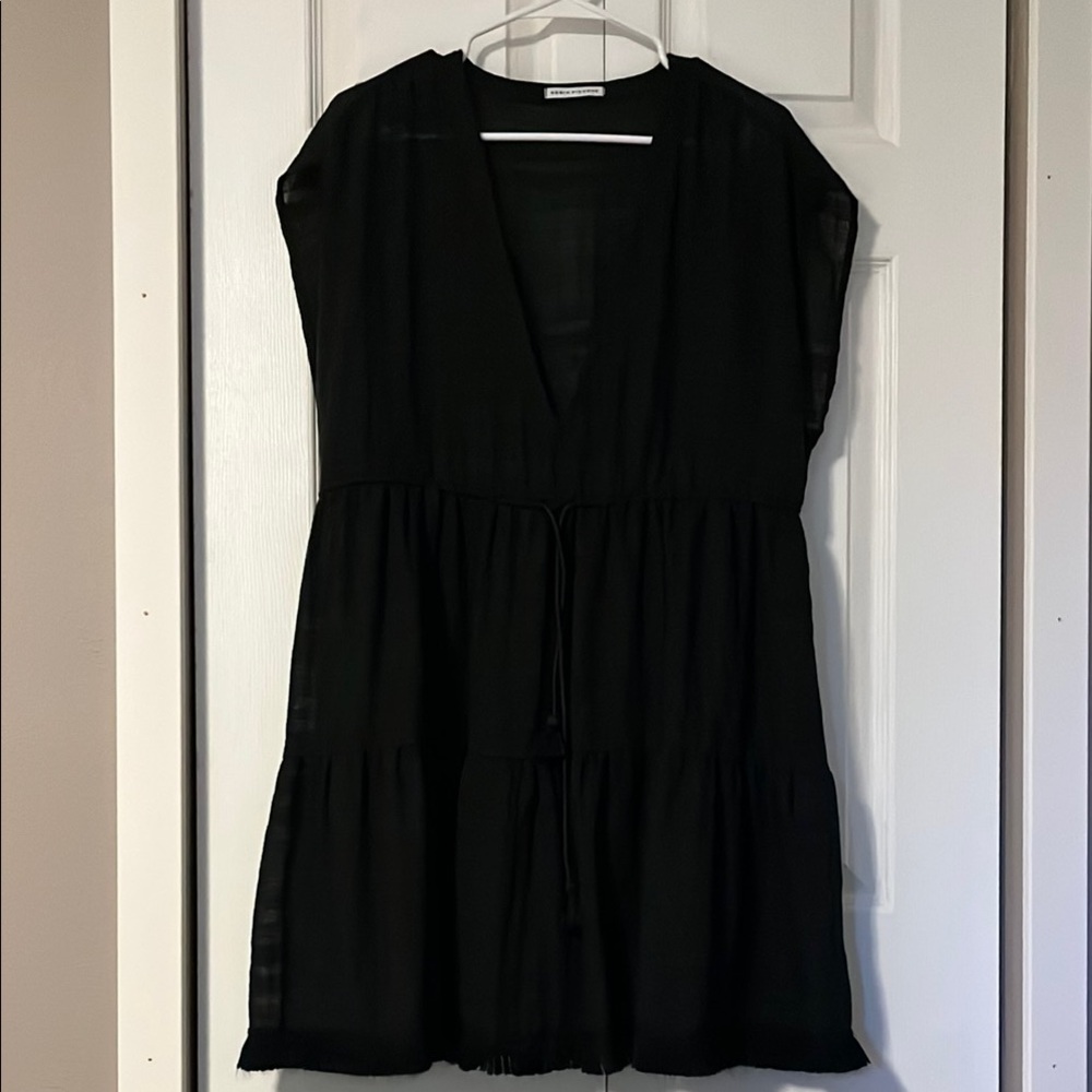 Robin Piccone Black Natalie Flouncy  Swim Coverup